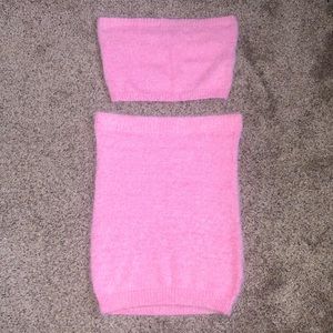 fashion nova fuzzy pink set